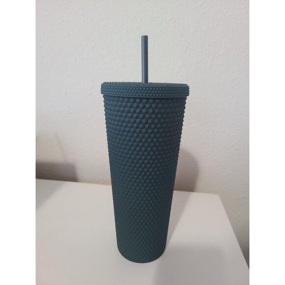 Starbucks 2022 Winter Dark Green Matte Studded Cold Cup 24oz Venti - Picture 7 of 8